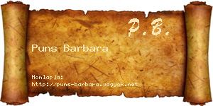 Puns Barbara névjegykártya